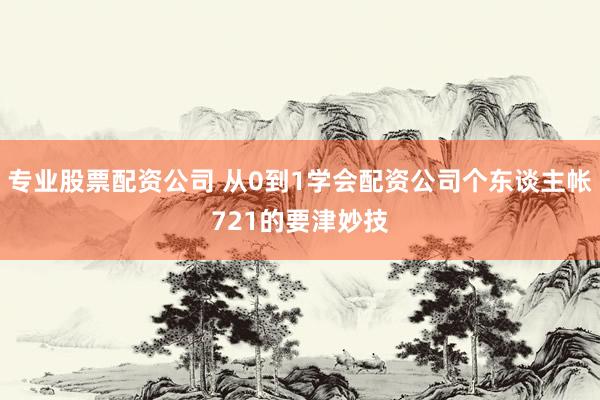 专业股票配资公司 从0到1学会配资公司个东谈主帐721的要津妙技