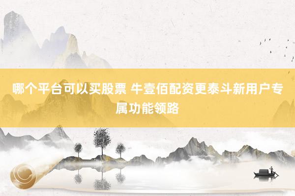 哪个平台可以买股票 牛壹佰配资更泰斗新用户专属功能领路