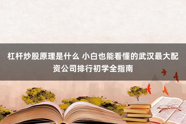 杠杆炒股原理是什么 小白也能看懂的武汉最大配资公司排行初学全指南